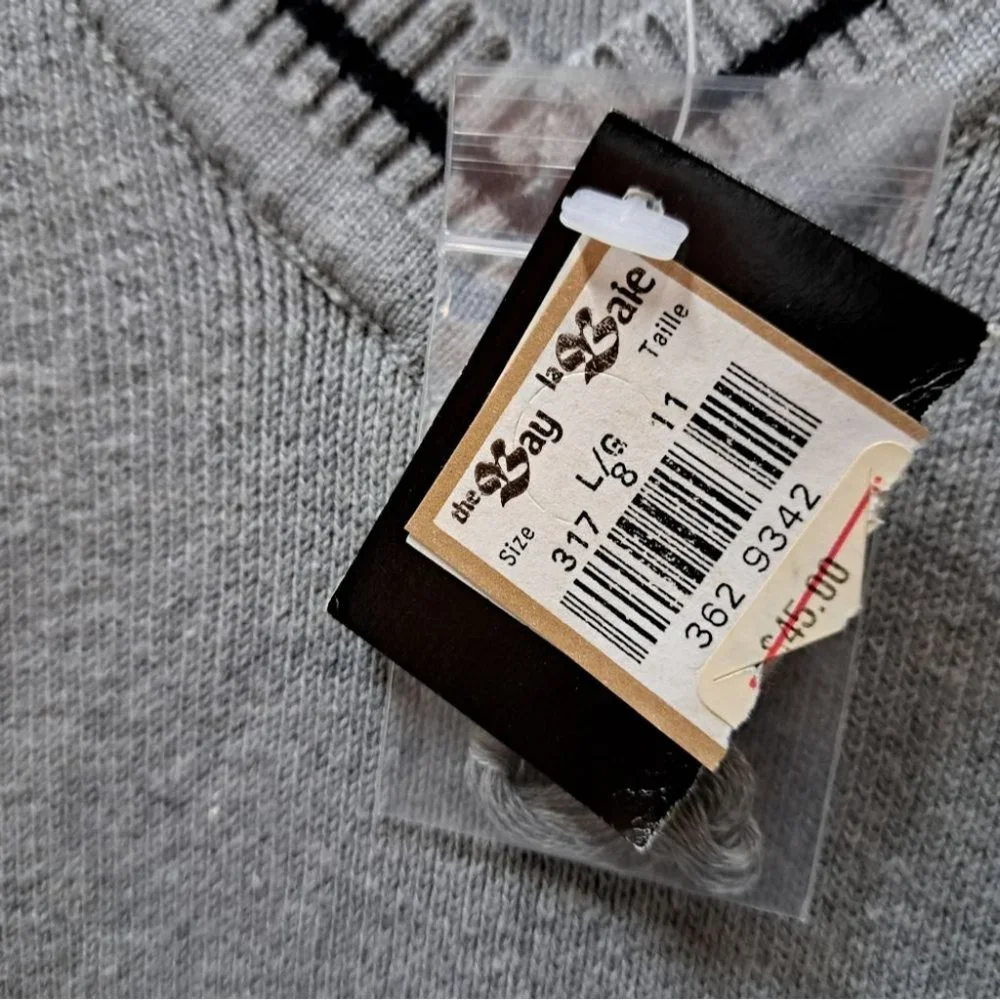 NWT Vintage Real Clothes Men's Sweater Vest Hudson Bay Ribbed 90s Y2K sz Large